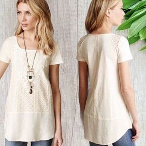 Anthropologie Cream Lace Blouse